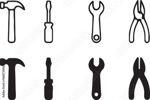 Set of tools silhoette 