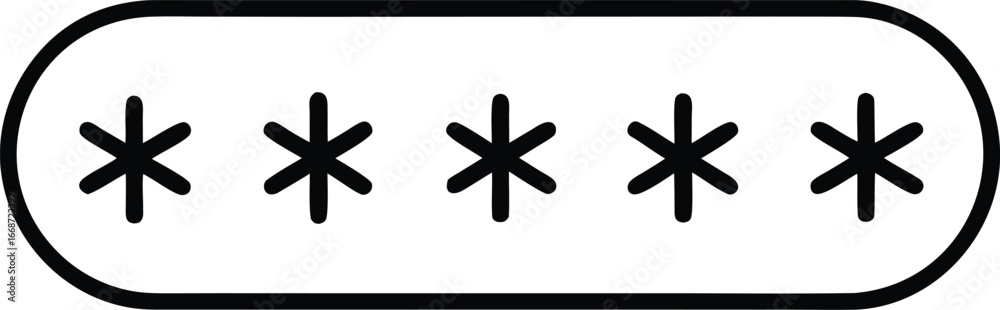 Fototapeta premium Password field with asterisks silhouette isolated on white background