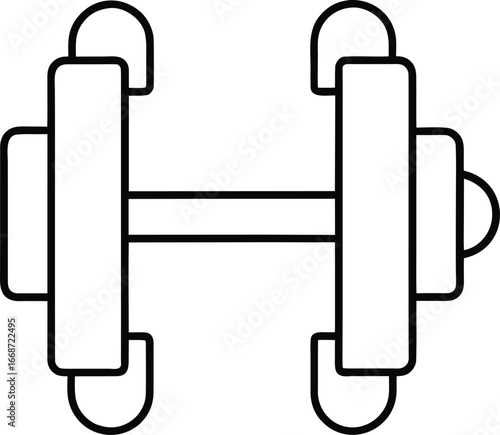Gym workout dumbbell icon silhouette isolated on white background