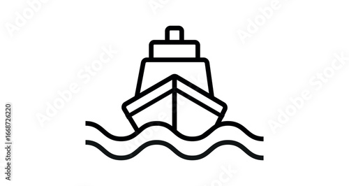vector illustration of a ship. cruise ship symbol. Ship icon. cargo ship sign png and vector illustration on transparent background