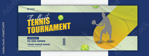 The ultimate tennis tournament Cover design template vector illustration