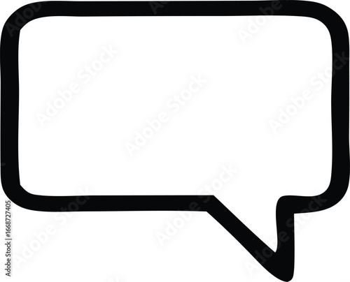 Simple hand drawn speech bubble icon for communication and messaging ideas expressing thoughts and conversations
