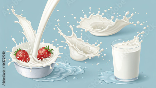 milk and strawberry