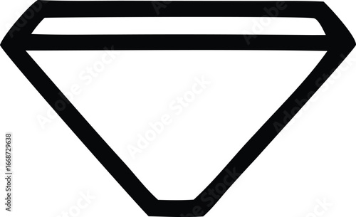 Clean black diamond shape icon symbol geometric design gemstone precious stone faceted cut shiny luxury symbolism