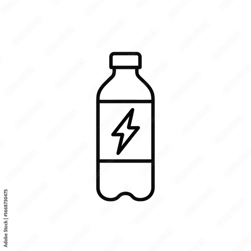 Obraz premium Energy Drink Bottle Icon Line Art