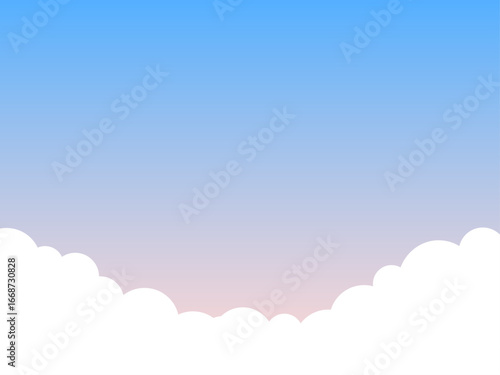 空と下に広がる雲のイラスト