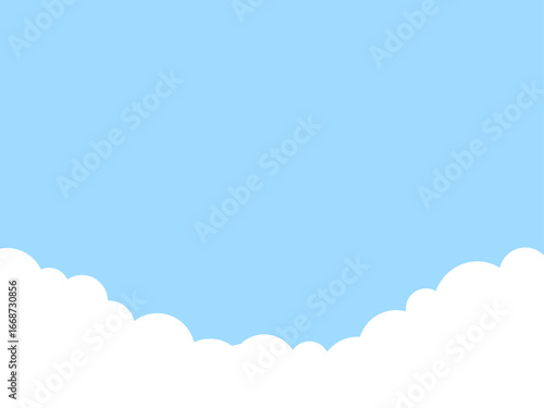 空と下に広がる雲のイラスト