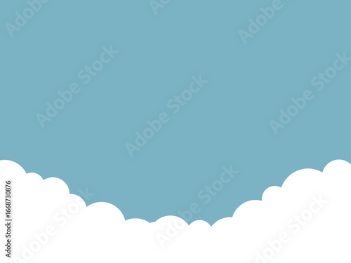 空と下に広がる雲のイラスト