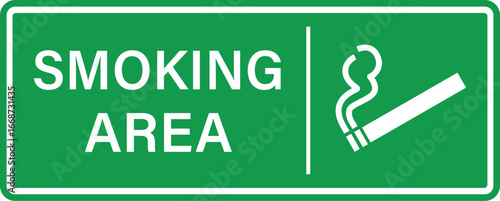Smoking Area  Sign  logo, icon, sticker, label, emblem, stamp, symbol, black, line, flat vector, isolated illustration. 