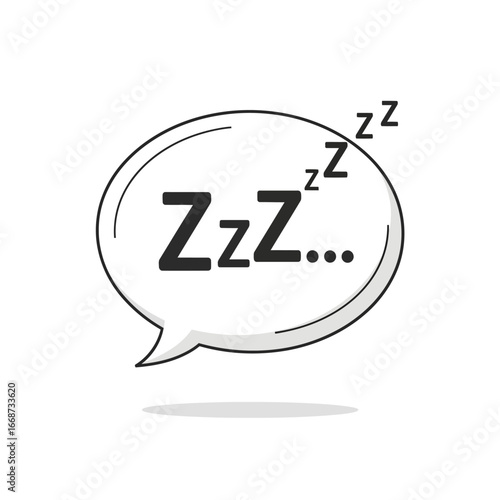 Zzz... Sleeping Speech Bubble Icon Design