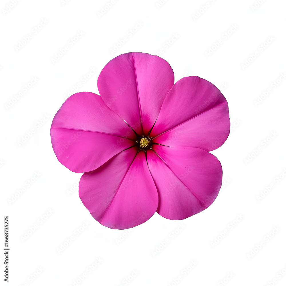 Obraz premium Pink impatiens bloom with rounded petals isolated on white background photorealistic 