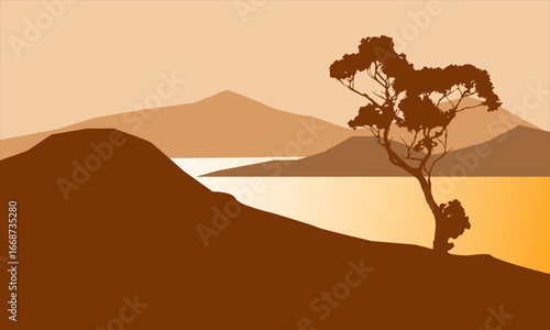 Natural landscape beautiful mountain views and beautiful lakes