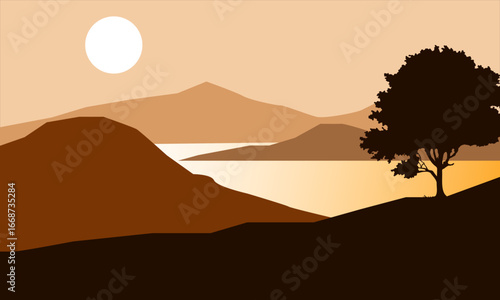 Natural landscape beautiful mountain views and beautiful lakes