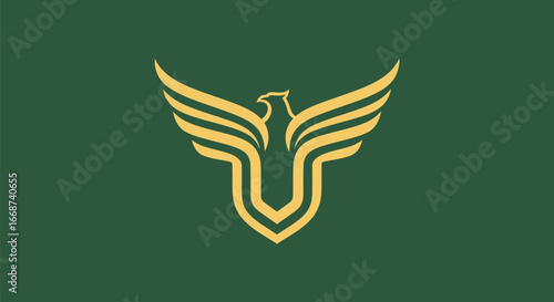 Golden Eagle Emblem Design.