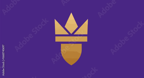 Golden Crown on Purple: Symbol of Royalty and Leadership.