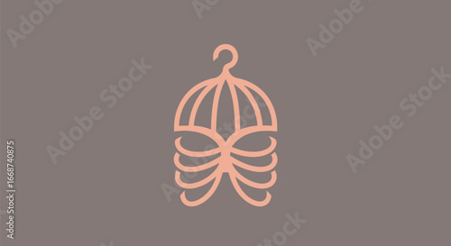 Ribcage Birdcage Hanger Logo: Confinement in Fashion.