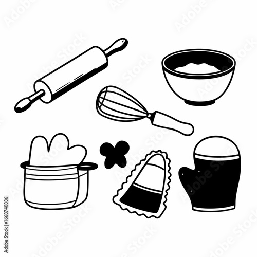 Baking tools for cooking and preparing food in the kitchen