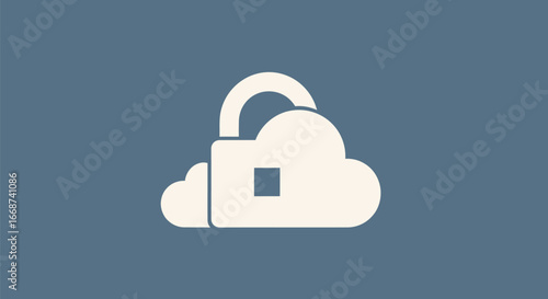 Cloud Security: Padlock on Cloud Icon.