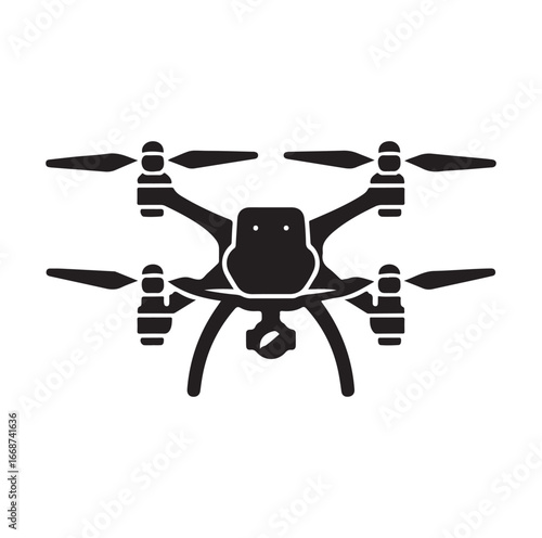 Drone camera icon silhouette vector