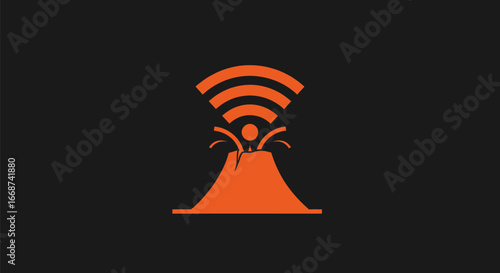 Wifi Signal Erupting from Volcano: Technology Meets Nature.