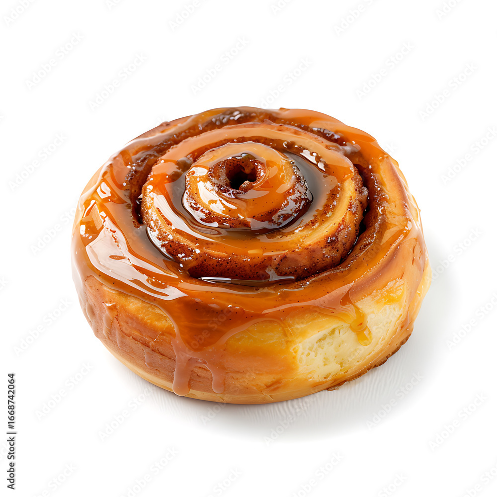 Fototapeta premium Glistening Cinnamon Roll with Rich Glaze