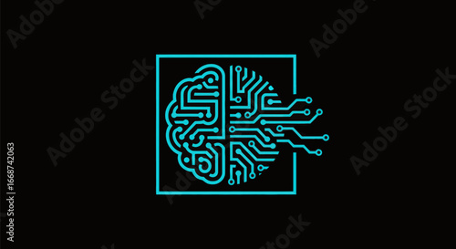 Digital Brain Circuitry Representing Artificial Intelligence and Machine Learning.