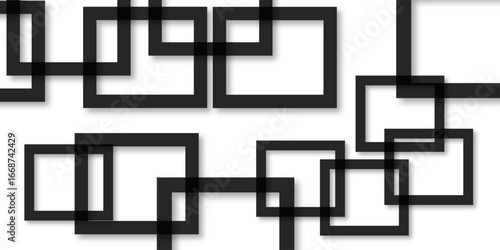 Abstract black lines on white background. luxury white geometric random lines with pattern. Modern white transparent material in triangle and squares shapes. abstract background vector illustration.