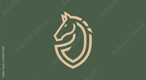 Elegant Horse Head Line Art Logo Symbolizing Strength and Nobility.