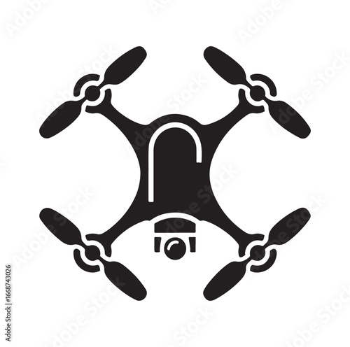Drone camera icon silhouette vector