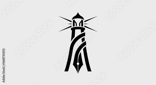Lighthouse Pen Nib: Symbol of Literary Guidance and Inspiration.