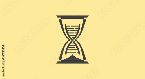 DNA Hourglass Symbolizing Genetic Time and Biological Processes.