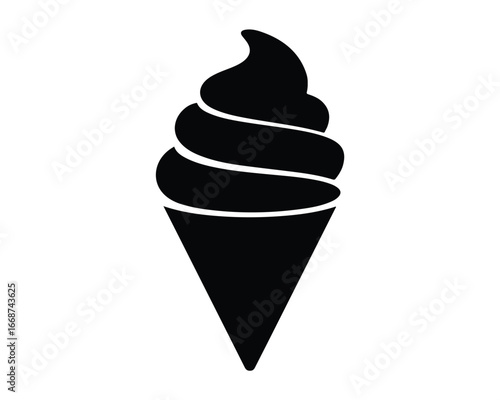 A soft serve ice cream cone with chocolate and vanilla flavors on a summer day