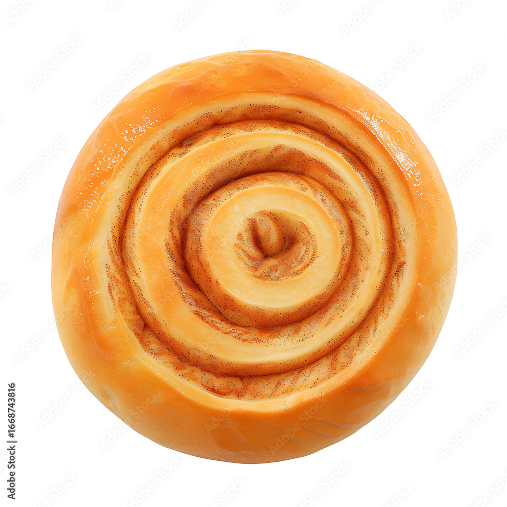 Fototapeta premium Golden Spiral Pastry with Swirled Layers