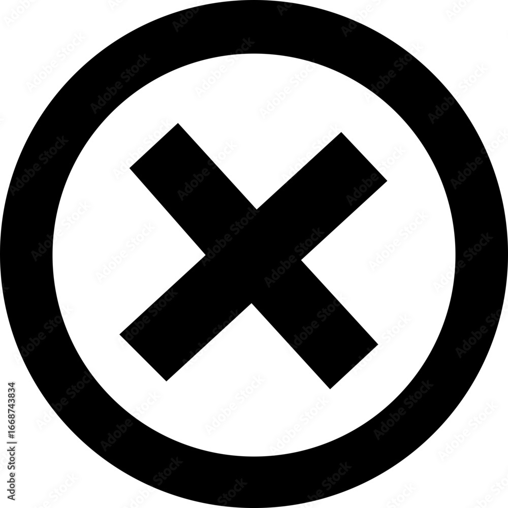 Fototapeta premium Cross mark icon button. wrong buttons and no checkmark icons , refusal icon. Vector illustration