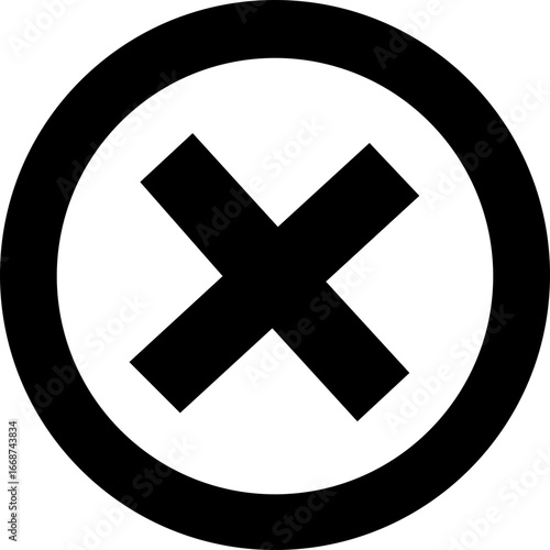 Cross mark icon button. wrong buttons and no checkmark icons , refusal icon. Vector illustration