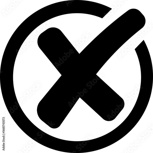 Cross mark icon button. wrong buttons and no checkmark icons , refusal icon. Vector illustration