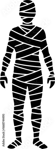 Clean icon of a wrapped mummy figure