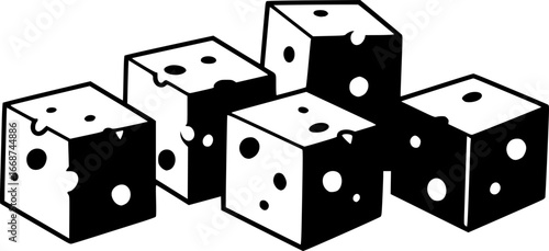 Paneer cubes outline icon vector
