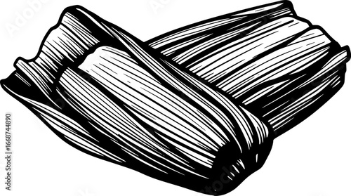 Tamales wrapped in corn husks outline icon vector
