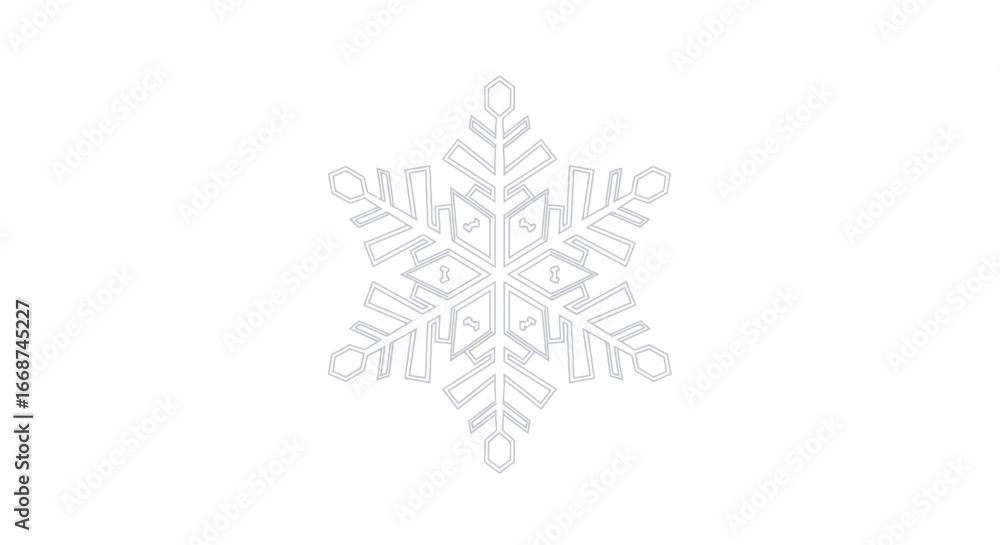 Fototapeta premium Intricate Snowflake Design for Winter and Holiday Themes.