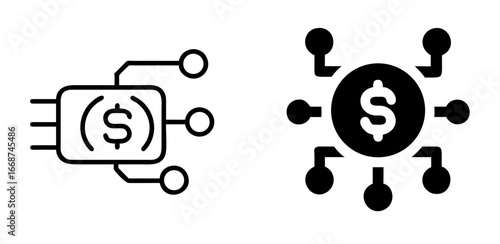 Digital Currency Icon Cryptocurrency Blockchain Finance Money Technology