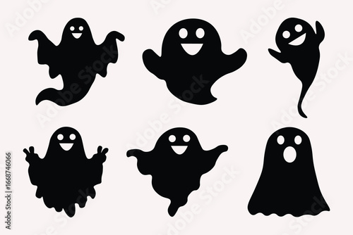 Awesome Halloween Ghouls Silhouette Design.