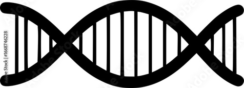 Dna helix outline icon vector