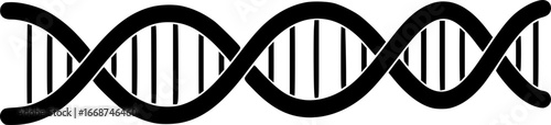 Dna helix outline icon vector