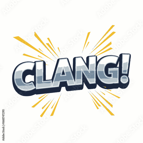 Comic Book Style "CLANG!" Sound Effect