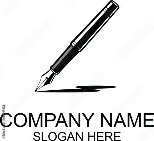 Elegant Fountain Pen Logo Design for Creative Writing and Professional Business
