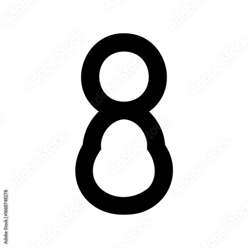 Abstract Symbol with Overlapping Circles and Elliptical Shapes in Black