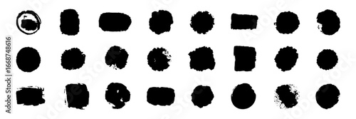 30 Abstract Black Ink Blots: A Collection of Irregular Shapes for Design Elements
