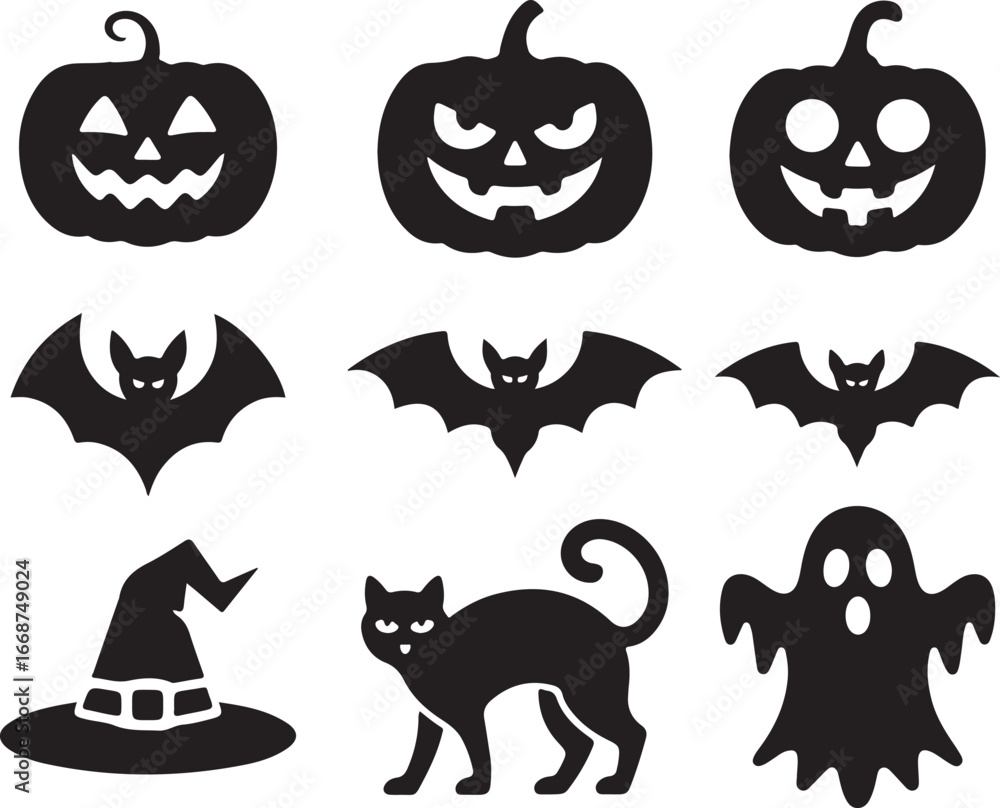 Obraz premium Vector art of Halloween icons