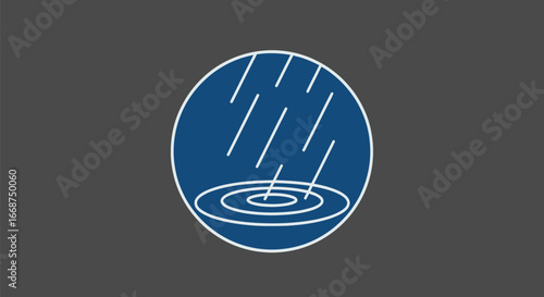 Rain Puddle Icon: Weather and Environment Symbol.